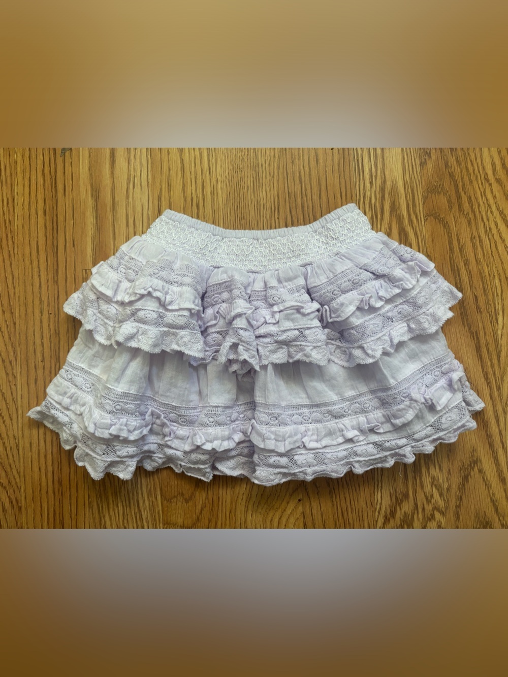 LoveShackFancy Lavender smocked Waist Skirt
